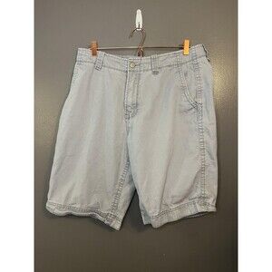 Old Navy Shorts Mens 34 Gray Chino Flat Front 100% Cotton Back Flap Pockets